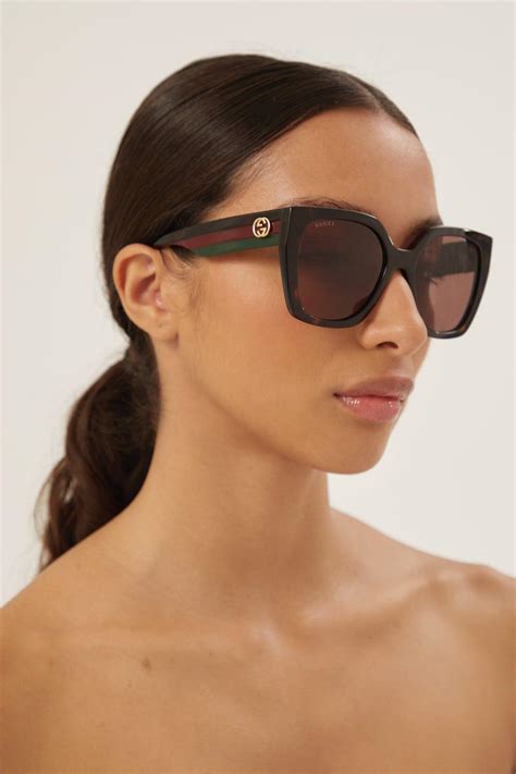 gucci havana flip sunglasses|Gucci oversized square sunglasses.